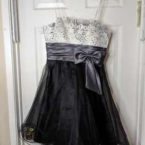 Black and white short formal dress